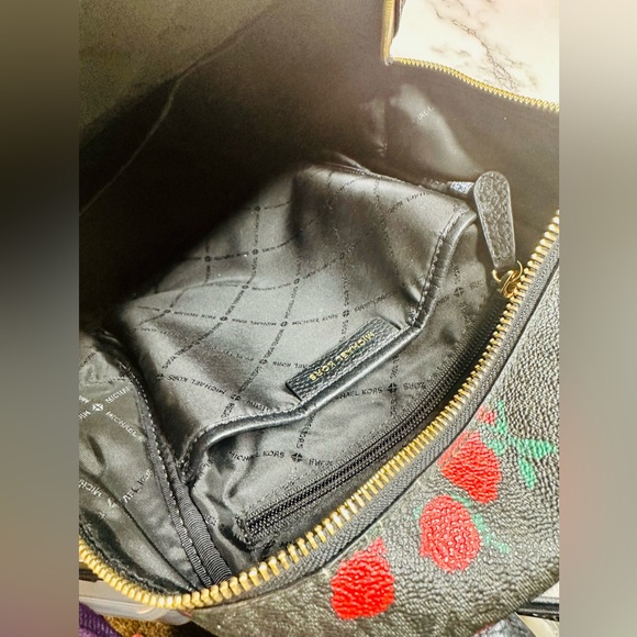 EUC Michael Kors Abbey Medium MK Logo & Floral Print Backpack - Picture 15 of 17